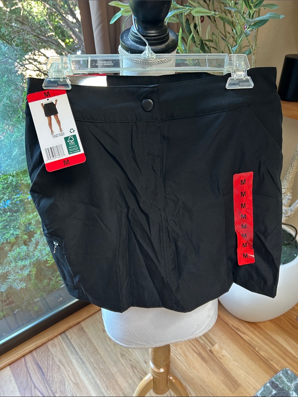 32 DEGREES. NEW! Black Active Skort with Side Zipper Pocket med
